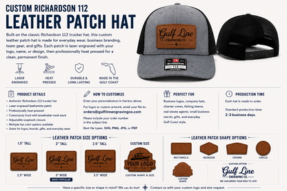 Laser Engraved Leather Patch Hat – Richardson 256