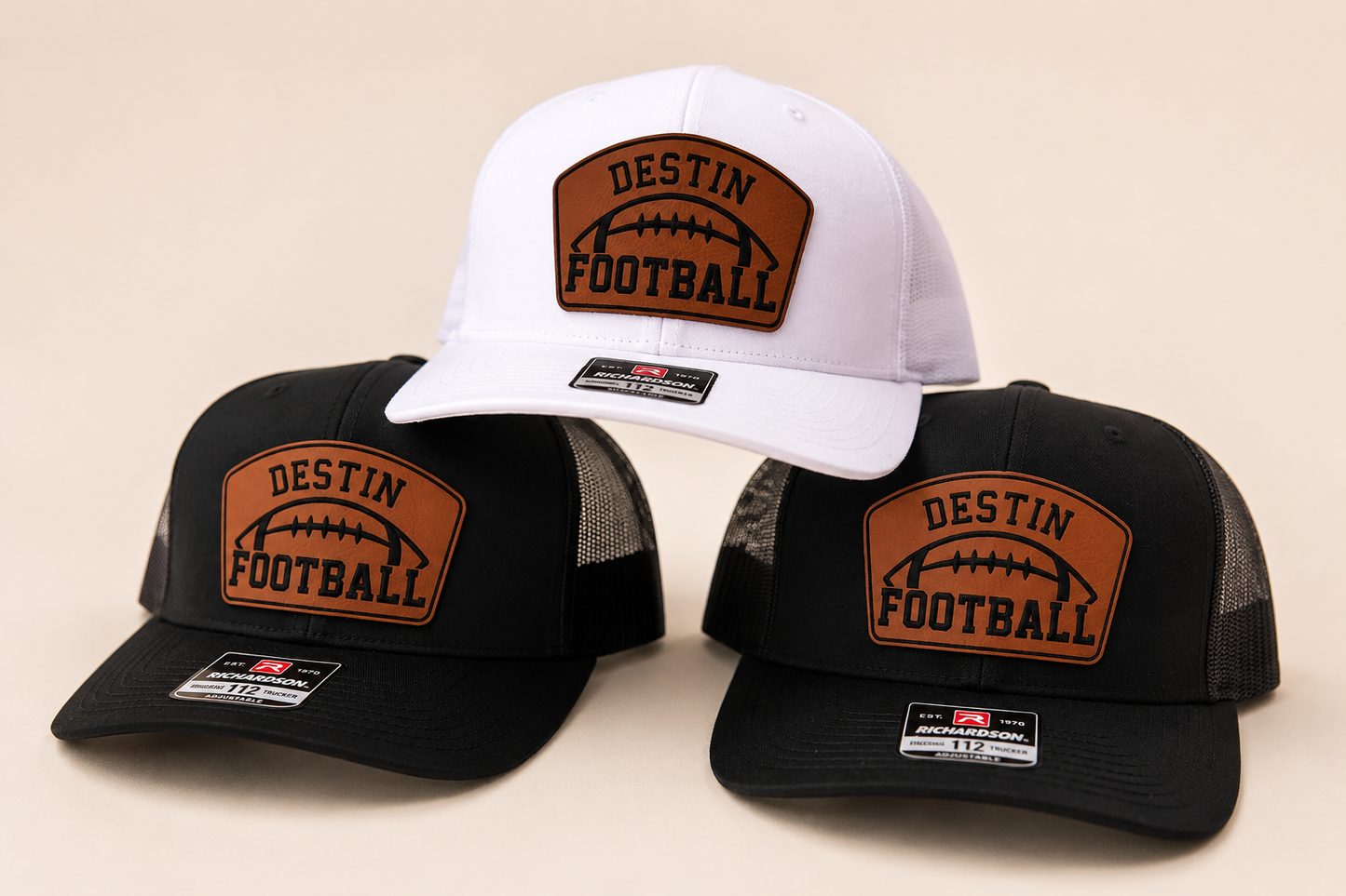 Destin Football Leather Patch Hat